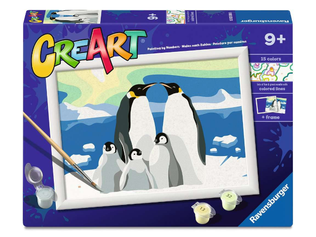 CreArt - Malen nach Zahlen - Penguin Family