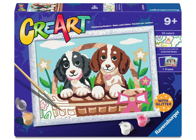 CreArt - Malen nach Zahlen - Puppy Picnic
