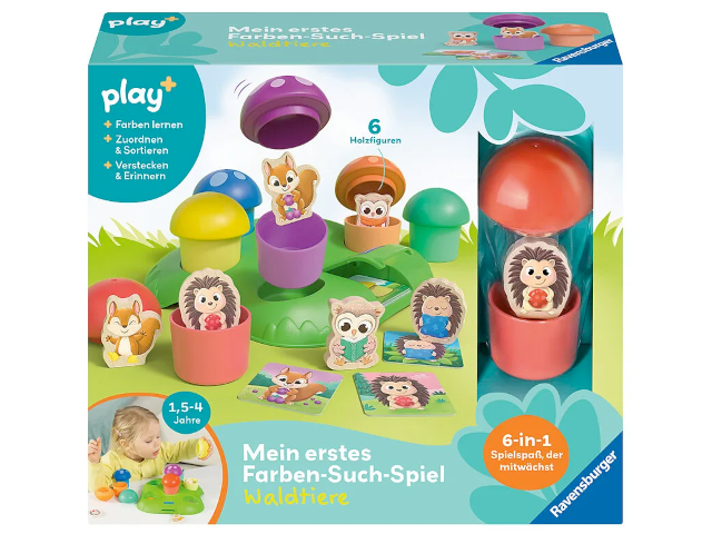 Farben-Such-Spiel: Waldtiere