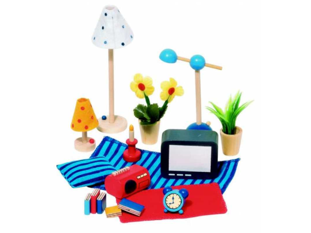 Puppenhauszubehör Schlaf- und Wohnzimmer