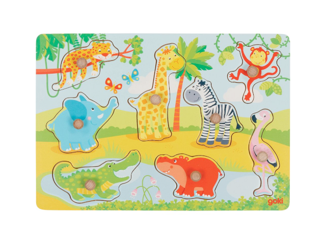 Steckpuzzle Afrikanische Tierkinder