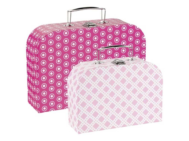Kofferset mit rosa Muster 2-fach sortiert