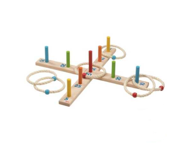 Ringwurfspiel mit 6 Sisalringen