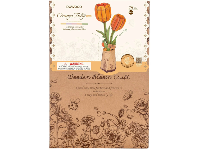 Holzbausatz Tulpe orange