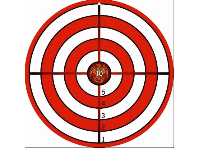 Holz-Zielscheibe Classic,, Rot/Natur,, massiv,