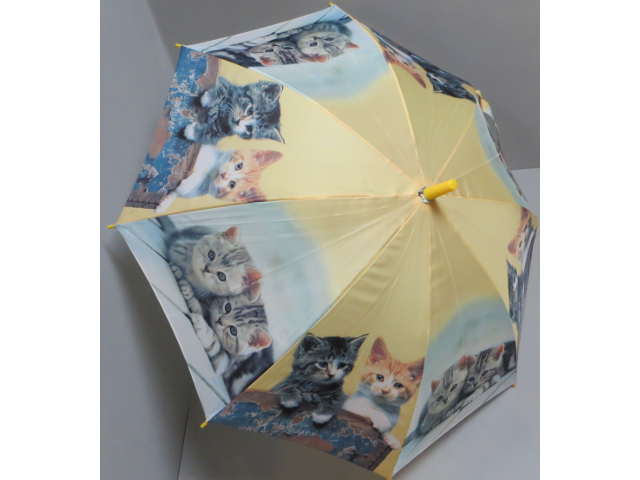 Kinderschirm gross Katze gelb