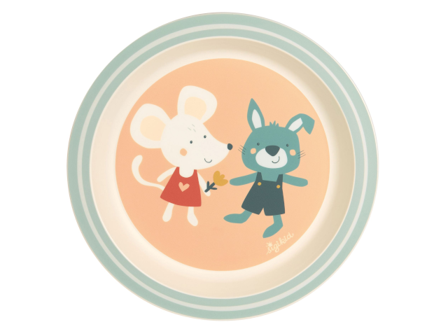 Teller Maus und Hase Yellow