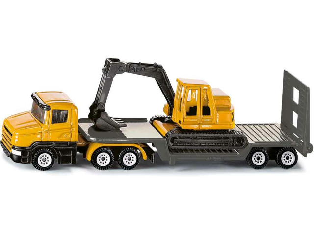 Tieflader mit Bagger