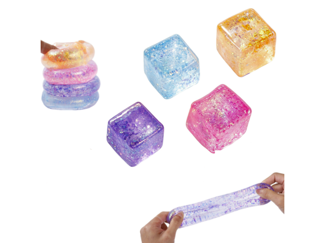 Squeezy Cube Glitter 5.5 cm