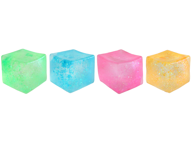 Quetschwürfel Glitzer assortiert