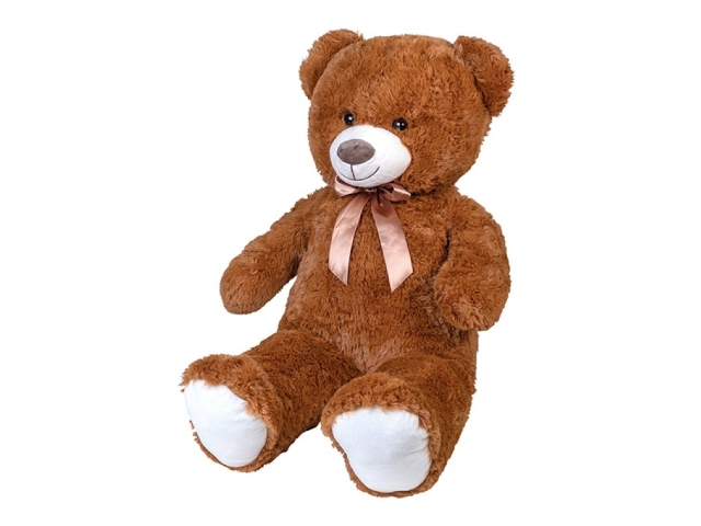 Plüschbär sitzend braun 100cm mit Schleife