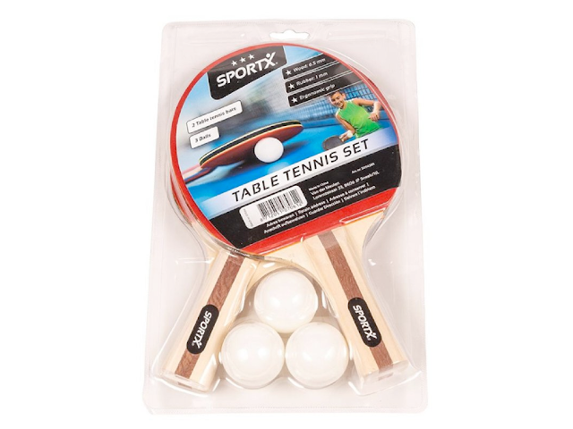 Tischtennis-Set SportX 2 Schläger und 3 Bälle