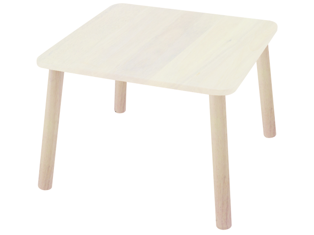 Spielba Tisch quadratisch, weiss lasiert