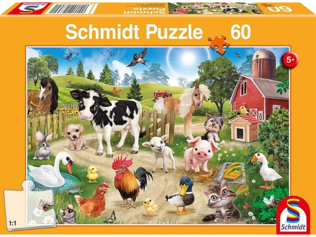 Puzzle 60 Teile Animal Club, Bauernhoftiere