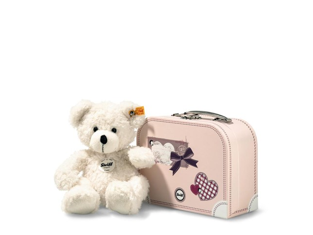 Lotte Teddybär im Koffer weiss 28cm