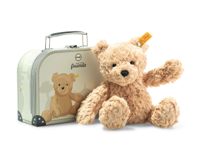 Teddybär Jimmy 25cm hellbraun im Koffer