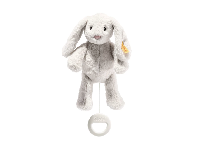 Hoppie Hase Spieluhr hellgrau 26cm