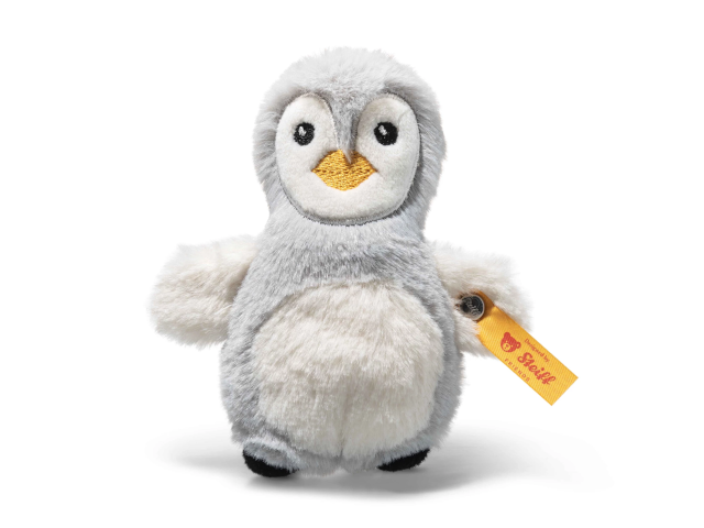 Pinguin Greifling mit Rassel hellgrau 11cm
