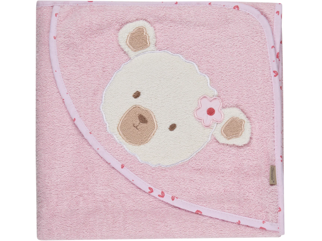 Bär Betty Kapuzenbadetuch Rosa