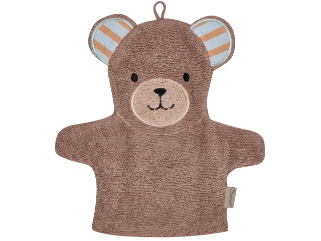 Bär Bo Waschhandschuh hellbraun
