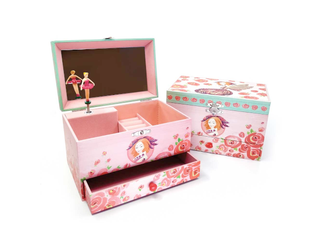 Musical Jewelry Box with Drawer Amphitrite