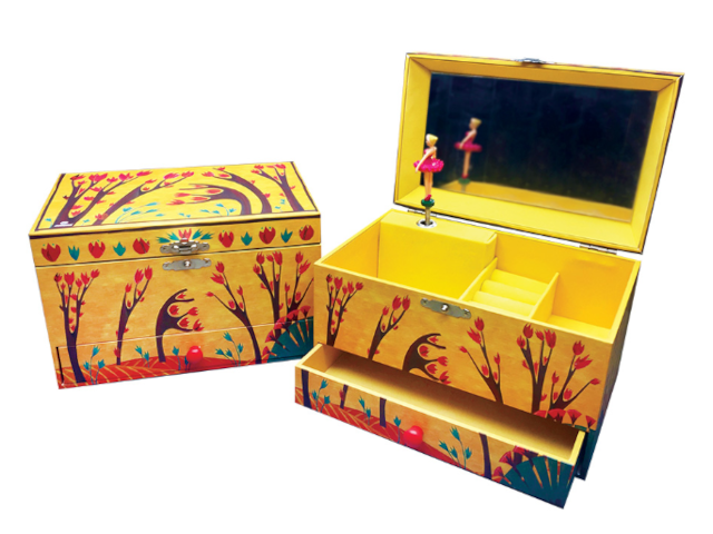 Musik-Schmuckdose mit Drawer Forest Dance
