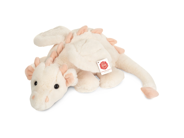 Drache Fluffy weiss-rosa 32cm