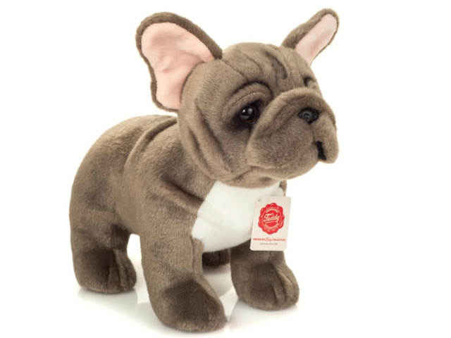 Französische Bulldogge stehend grau 30cm
