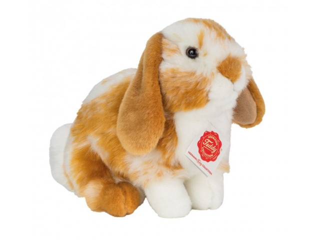 Hase sitzend hellbraun/weiss gescheckt 20 cm