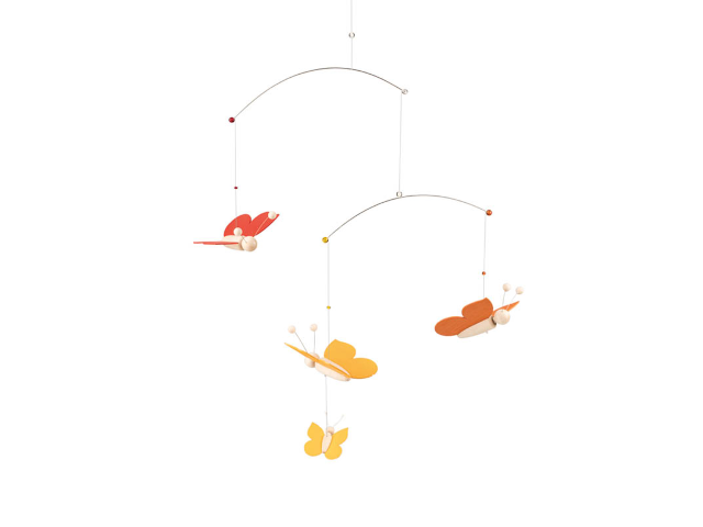 Mobile Schmetterling rot, orange, gelb