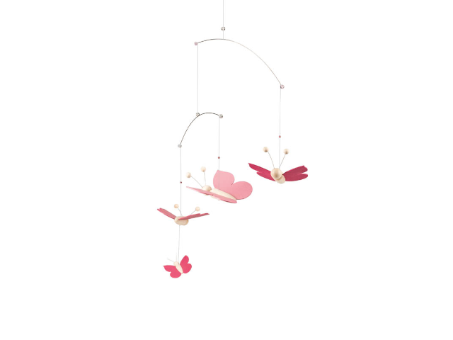 Mobile Schmetterling rubinrot, pink hell, pink dunkel