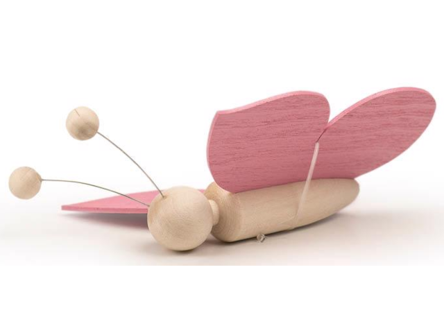 Schmetterling gross mit Faden pink hell