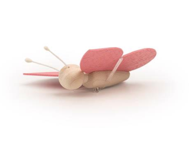 Schmetterling mini mit Faden, pink hell