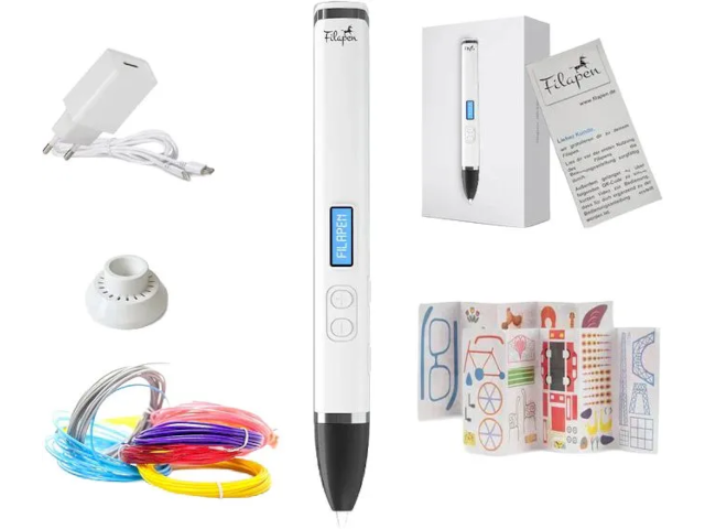 Filapen 3D Stift Weiss- mit 5 Filamenten