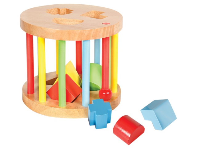 SpielMaus Holz Steckbox, rund, 6 Steine