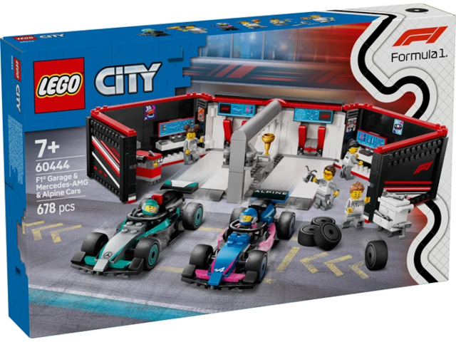 F1 Garage mit Mercedes-AMG & Alpine Rennautos, Lego City