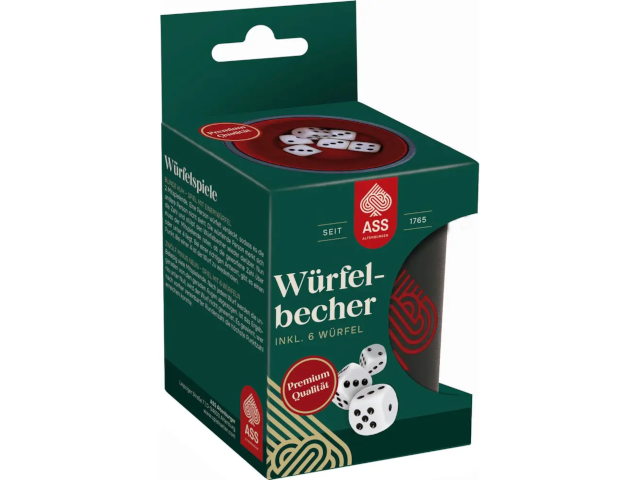 Premium Würfelbecher mit 6 Würfel