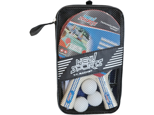 Tischtennis-Set, 2 Schläger, 3 Bälle, mit Netz