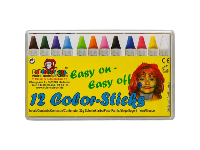 Karnevalsschminke Color-Sticks 12 Stück