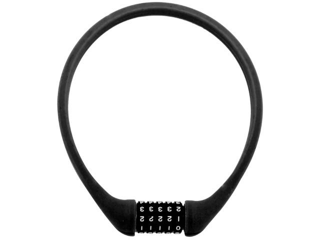 Kabelschloss, Zahlenkombination, Silikon SCHWARZ matt