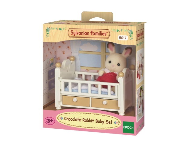 Schokoladenhasen Baby mit Babybett