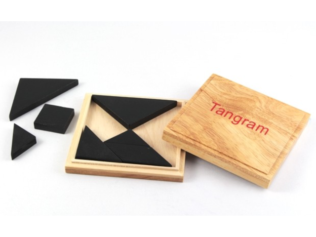 Tangram, Holz in Kassette