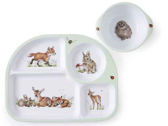 Little Wren 2-teiliges Geschirrset mit unterteiltem Teller