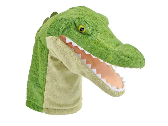 Plüsch Handpuppe Alligator mit Sound 30 cm